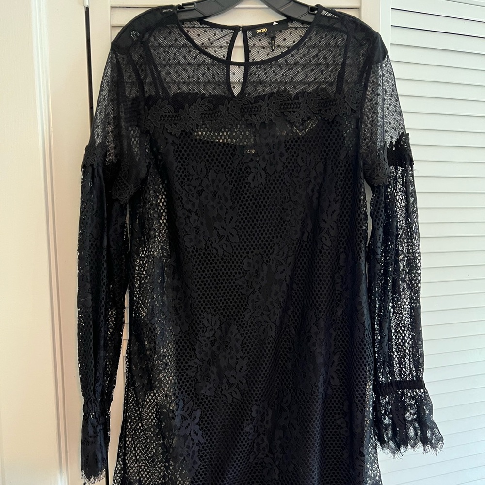 Maje Lace Black Dress